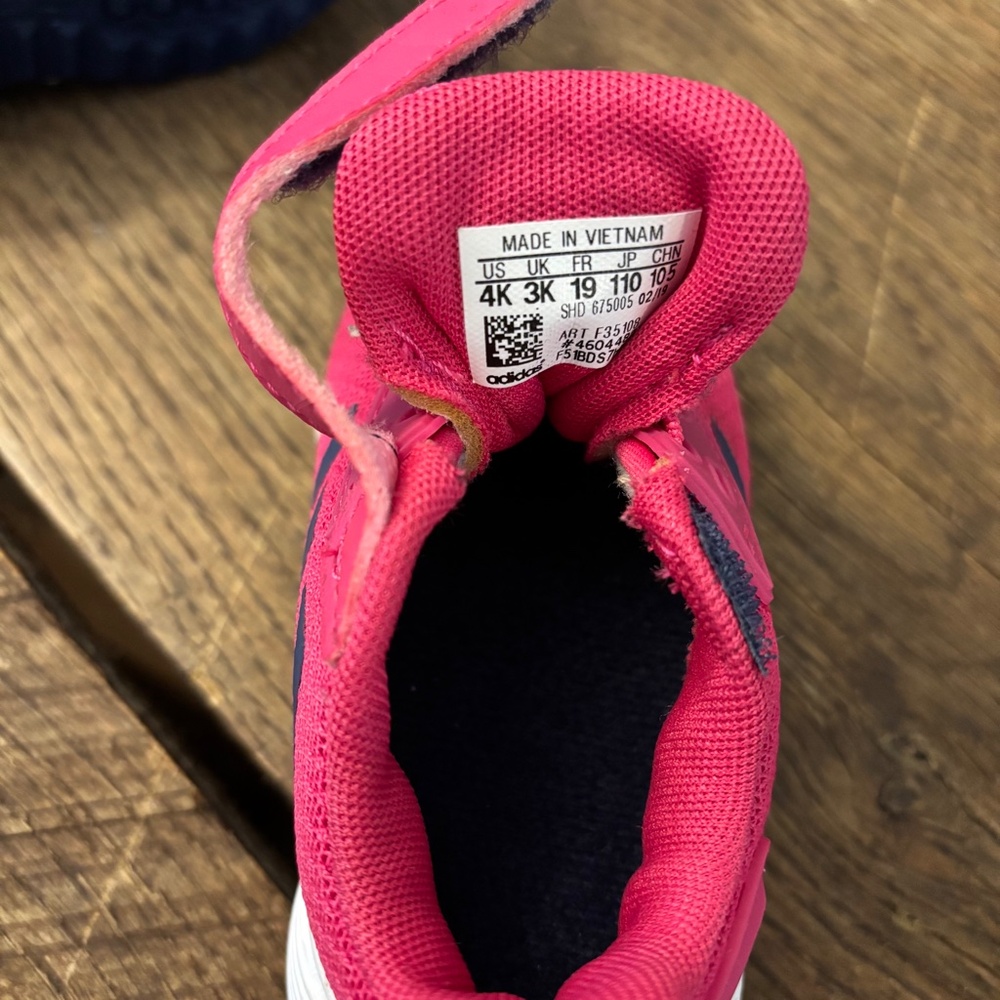 NWOT Adidas Toddler Sneakers Duramo 9 Rose Red & Navy Tennis Shoes Size 4 - Picture 6 of 6